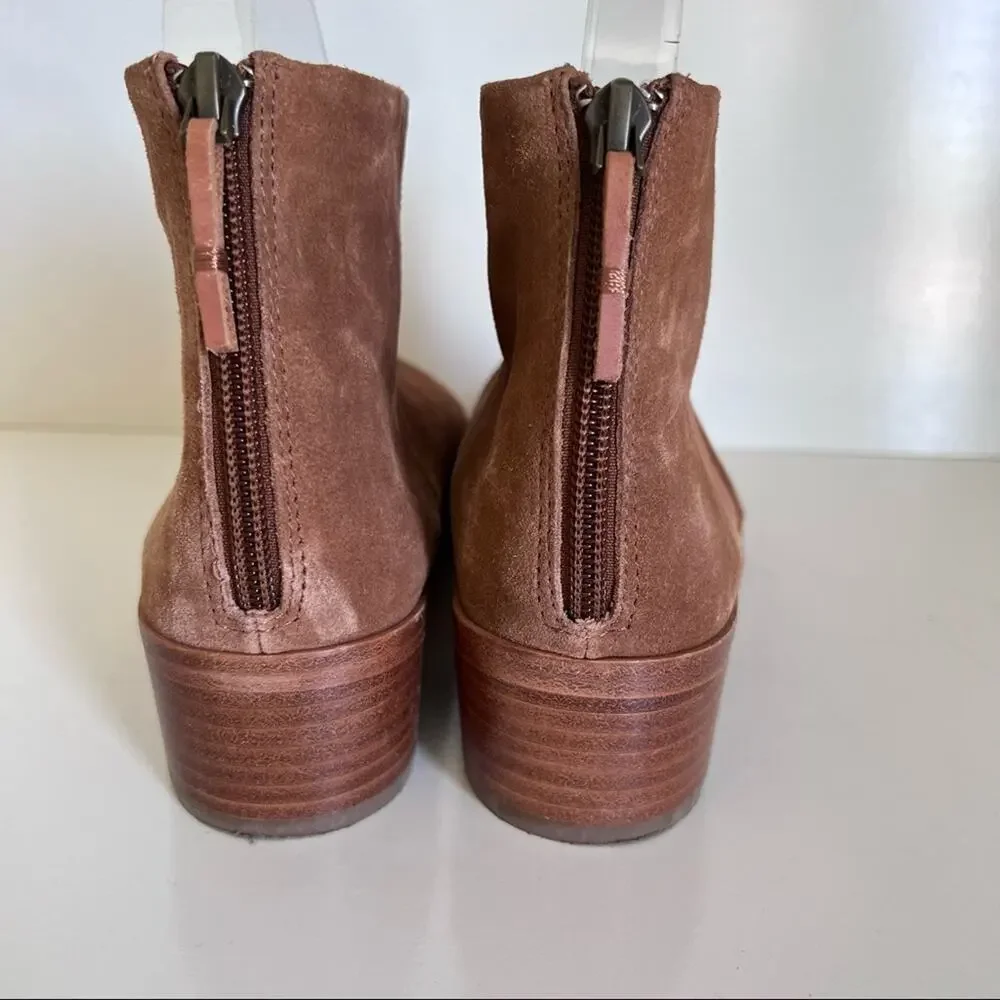 Soludos Women's Moccasin Hand-stitched Venetian Brown‎ Genuine Suede Booties